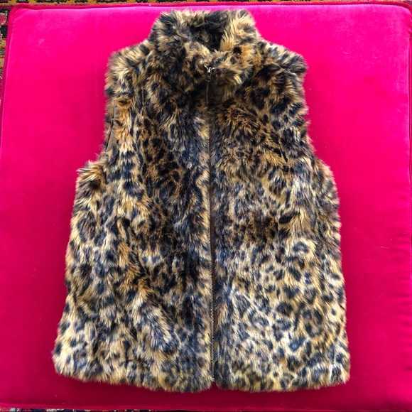 J. Crew Jackets & Blazers - J. Crew faux fur leopard vest
